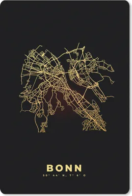 Produktbild von MuchoWow® Mauspad Mousepad Karte - Bonn - Gold - Stadtplan 40x60 cm - Mousepads - Maus Mat - Pad - Mausunterlage - Schreibtisch Accesoire