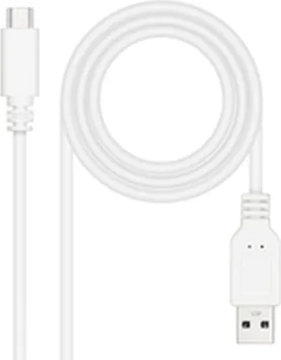 Image de Câble Nanokabel USB 2.0 3A, Type USB-C/M-A/M, blanc, 2 m