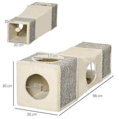 Produktbild von PawHut Katzentunnel, Katzenspielzeug mit Spielball, Spieltunnel, Katzenhöhle