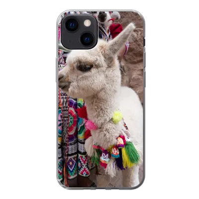 Produktbild von MuchoWow® Handyhülle Schutzhülle Hülle für iPhone 13 Alpaka - Halskette - Farben Silikon Softcase Handy Hülle - Karteninhaber