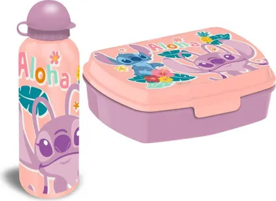Produktbild von Disney Lilo und Stitch Sandwichbox + Aluminiumflasche Set