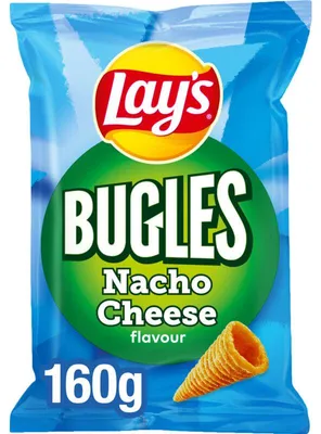 Produktbild von Lay's Bugles Nacho Cheese Snack 160g – Knusprige Mais-Snacks mit würzigem Käse