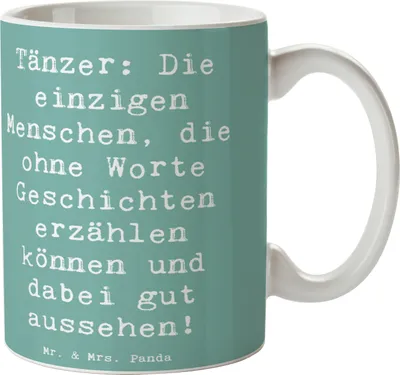 Produktbild von Mr. & Mrs. Panda Kaffeetasse Spruch Tanzen Geschichten - Meeresbrise - Geschenk, Choreografie, Tasse, Kaffeebecher, Sportler Geschenke, Teamsport, Anmut, Erzählen, Pott