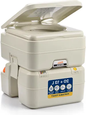 Image de Toilettes portables - Toilettes pour camping - Activités de plein air - Légères et compactes - 20 litres - Gris
