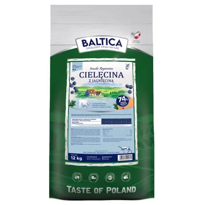 Zdjęcie produktu dla Baltica Adult Cielęcina z Jagnięciną M/L 12kg Bezzbożowa Sucha Karma Dla Psów Średnich i Dużych Ras