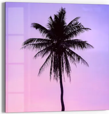 Produktbild von DEQORI Glasbild Echtglas 30x30 cm 'Tropische Abendruhe' Wandbild Bild modern Deko