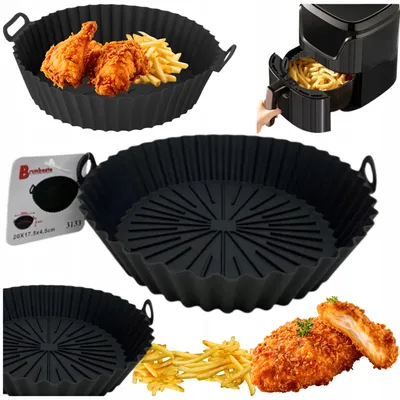 Produktbild von Brunbeste Airfryer Silikonform Einsätze 20cm Schwarz