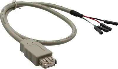 Productafbeelding van InLine 33440L, 0,4 meter, USB A, USB 2.0, mannelijk/mannelijk, beige