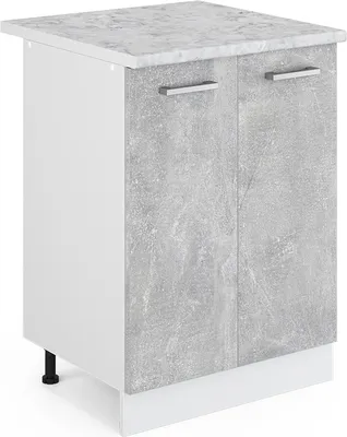 Produktbild von Unterschrank Vicco R-Line Beton 60 cm mit Türen, mit Arbeitsplatte, Model 41730