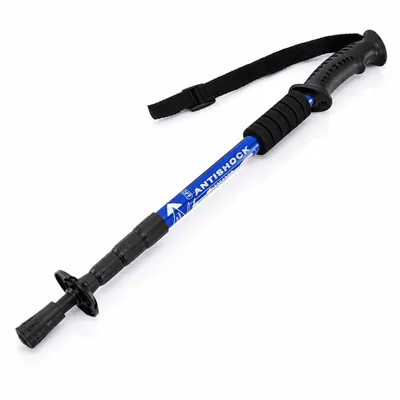 Produktbild von MidGard Teleskop Nordic Walking Stock, 50-110 cm höhenverstellbar, Antischock Dämpfung, Wanderstöcke Blau 1 Stk.