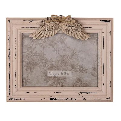Image de Clayre & Eef Cadre photo 13x18 cm rose MDF aile