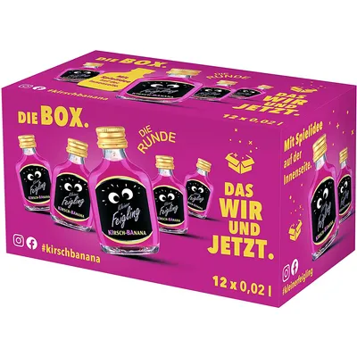 Produktbild von Kleiner Feigling Kirsch Banane Likör | 15 % vol | 12 x 0,02 l