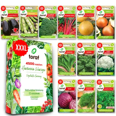 Zdjęcie produktu dla Toraf, zestaw nasion XXXL, 4500 nasion, nasiona, Harmonia Warzyw, 12 sztuk MIX