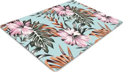 Produktbild von Stuhlunterlage Bürostuhlunterlage 120 cm x 90 cm Bodenmatte Bürostuhlunterlage - Hibiscus-Blumen