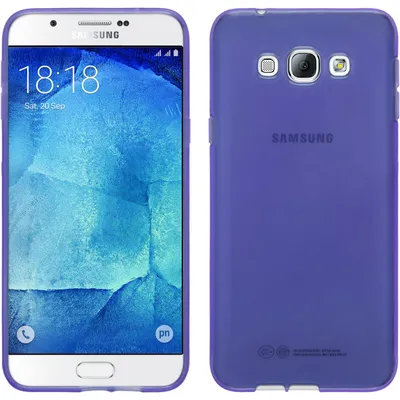 Produktbild von PhoneNatic Case kompatibel mit Samsung Galaxy A8 (2015) - lila Silikon Hülle transparent + 2 Schutzfolien