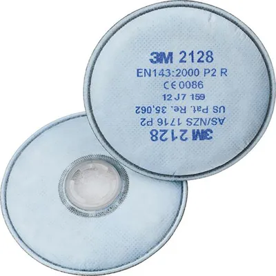 Produktbild von 3M Rundpartikelfilter mit Aktivkohle P2R 2128 EN143 für Art. Nr. 370675 / -680 / -690 - 2128