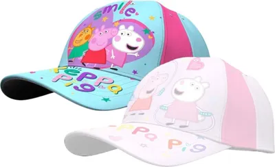 Image de Casquette Peppa Pig - Casquette colorée pour enfants avec un doux motif Peppa Wutz, 100% coton bleu