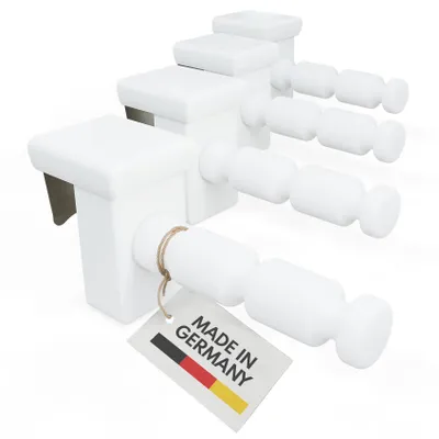 Obrázok produktu pre 4 x okenné háčiky/deco háčiky s dištančným rámčekom biele univerzálne