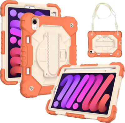 Image de Étui pour iPad Mini 6 8.3" avec support et bandoulière Orange
