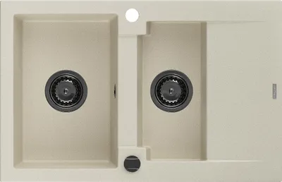 Immagine prodotto di Mexen Gaspar lavello in granito 1,5 vasca con scolapiatti 737 x 475 mm, beige, sifone nero - 6507731505-69-B