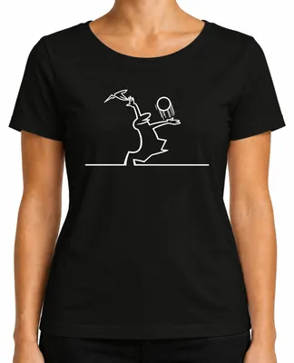 Imagen del producto de Camiseta para mujer, diseño "Linea Balum Volleyball Strichmännchen" de Osvaldo Cavandoli, color , talla L