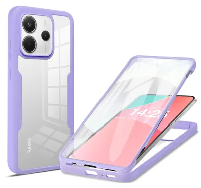 Produktbild von 360 Grad Rundum Schutz Handyhülle für Xiaomi Redmi Note 14 Full Cover Vollschutz Case Farbe: Violett