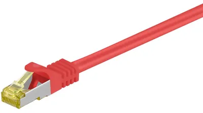 Obrázek produktu pro Patch kabel RJ45 CAT 6A S/FTP (PiMF), 500 MHz s kabelem CAT 7 raw, červený