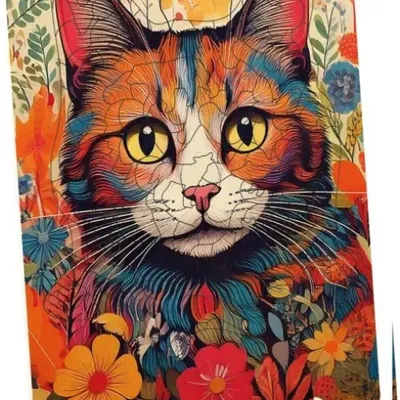 Immagine prodotto di Puzzle in legno Gatto - Forme uniche - 130 pezzi.