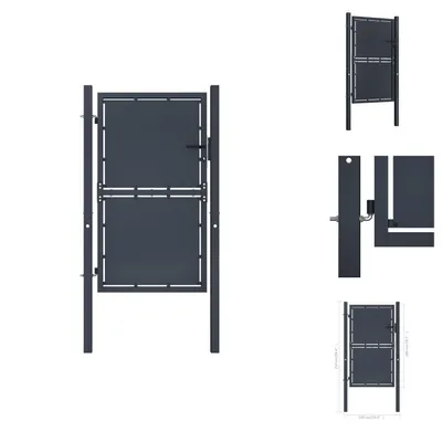Obrázok produktu pre vidaXL Záhradná brána oceľová 100 x 200 cm antracit - Záhradné brány