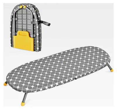Produktbild von Klappbares Tisch-Bügelbrett, tragbares Bügelbrett mit rutschfesten Füßen für den Heimgebrauch, 31 * 82 cm, Gelb