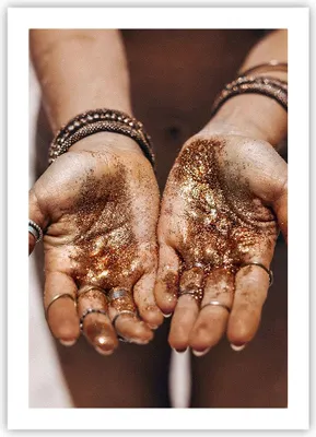 Produktbild von Poster - Poster ohne Rahmen - Hände Strand Gold - 50x70 cm - Wand Bild - Wanddeko - Wandbilder - Kunstposter - Wandposter - Bilder - Kunstdruck - Wanddekoration - Wandbild - P2XPA50x70-5055