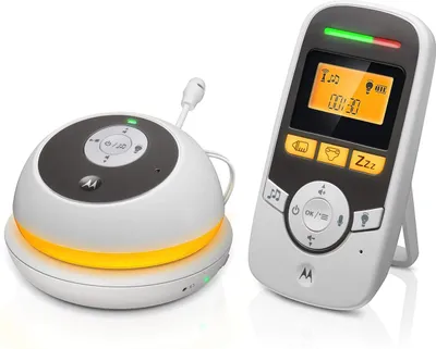 Productafbeelding van Motorola MBP169 Babyfoon - Draagbare Baby-unit - Nachtlampje - Terugspreekfunctie - Hooggevoelige Microfoon - Timer voor Voeding, Verschonen en Slapen - Bereik tot 300 Meter - Wit