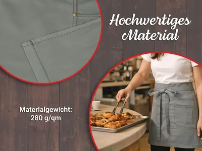 Produktbild von Halbschürze, 100% Baumwolle, 50x70 cm, grau-braun