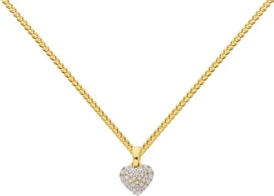 Produktbild von Gold Anhänger Herz Zirkonia mit Goldkette  333-8 Karat Gold 38 cm