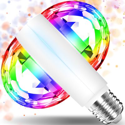 LED disko koule žárovka E27 RGB disko světelné efekty Otočná LED žárovka s disco koulí Barevný projektor Retoo