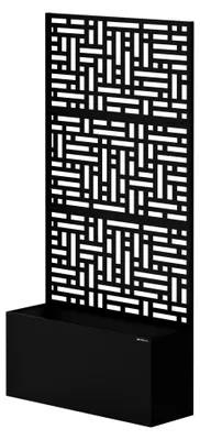 Zdjęcie produktu dla Pergola z donicami, siatką do pnączy, do ogrodu, metalowa, Jan Nowak ROSE, 900 x 1800 x 300 mm, czarna
