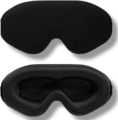 Produktbild von 3D Schlafmaske schwarz, komfortable Augenmaske, druckfreier Raum für die Augen, für Seitenschläfer, ideal für