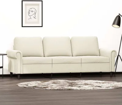 Produktbild von Möbel 3-Sitzer-Sofa Creme 180 cm Samt 2024
