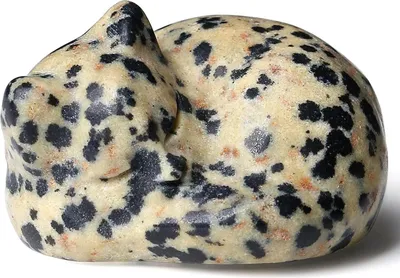 Zdjęcie produktu dla Dalmatyńczyk Jasper Cat Crystal Decor Figurka Statuetka 4cm Śliczna kamienna rzeźba