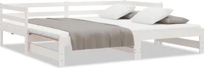 Produktbild von vidaXL Ausziehbares Tagesbett Weiß Massivholz Kiefer 2x(90x200) cm