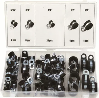 Produktbild von 42 x Universal Rohrschellen-Sortiment Leitungsschelle Schlauchschelle gummiert