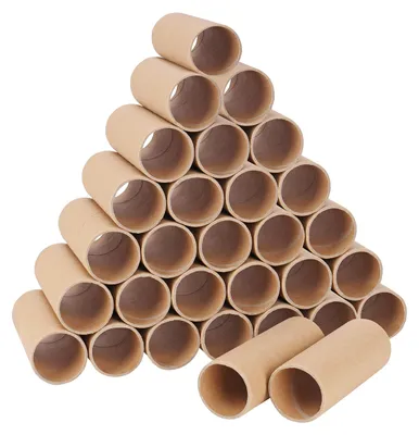 Produktbild von Handi Stitch Braune Papprollen zum Basteln (30er Pack) L10,4 x D4 cm - Runde Bastel Papprollen - Kreative DIY Bastelrollen Papprohr Rolle für