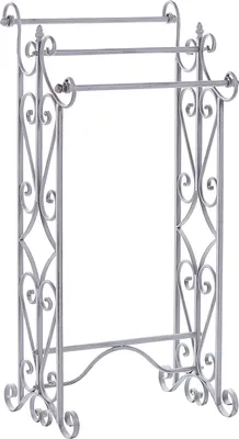 Produktbild von BELIANI Handtuchständer Grau Metall mit 3 Stangen Antik Optik Vintage Retro Stil Badezimmer Schlafzimmer Wohnzimmer Dekoration
