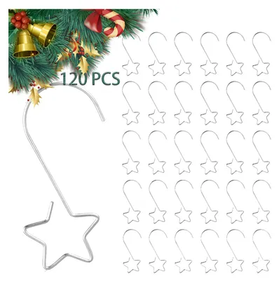 120 Weihnachtskranzhaken, Silber, 1,8 x 5 cm, für Christbaumkugeln