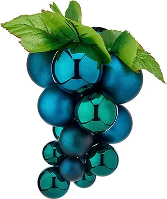 Image de Boules de Noël Moyenne Raisin Bleu Plastique 18 x 18 x 28 cm