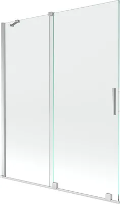 Produktbild von Mexen Velar 2-Flügel-Badewannenwand Regulierbare 140 x 150 cm, transparent, chrom - 896-140-000-01-01