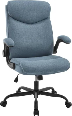 Produktbild von EUGAD Bürostuhl ergonomisch, Chefsessel 150 kg, Drehstuhl mit Rollen, hochklappbare Armlehnen, Blau