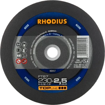 Immagine prodotto di Disco da taglio Rhodius FT67 230 x 2,5 mm diritto (25 pezzi)