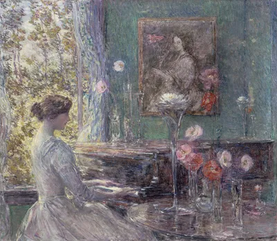 Produktbild von Legendarte - Kunstdruck auf Leinwand - Improvisation - Childe Hassam - Wanddeko, Canvas cm. 55x60