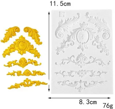 Immagine prodotto di Decorazione in silicone a rilievo, 1 pezzo, 11,5 × 8,3 × 0,8 cm
